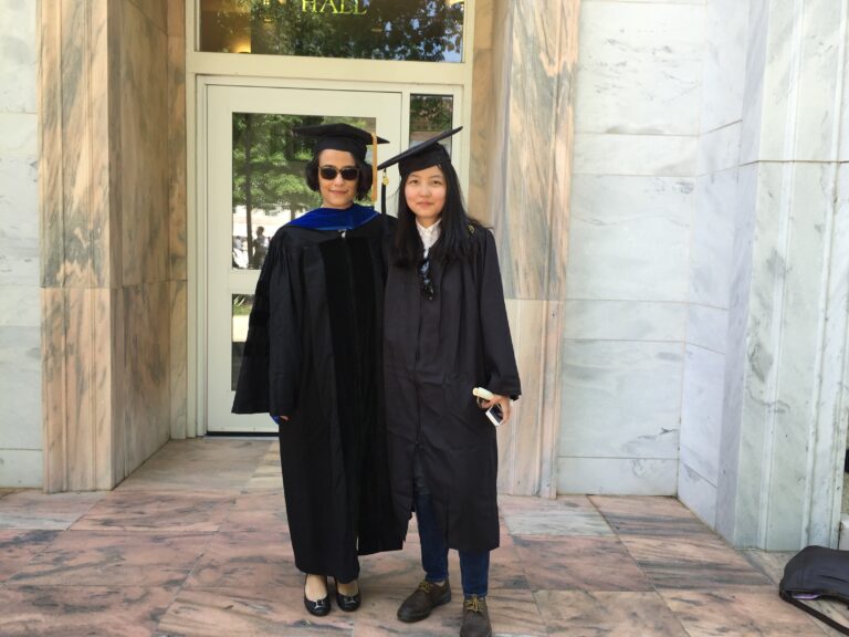 Dilek with a student at Graduation