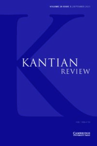 Image. Journal Cover.Kantian review